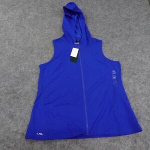 Ralph Lauren Hoodie Womens Medium Jacket Blue Athleisure Sleeveless Full Zip H